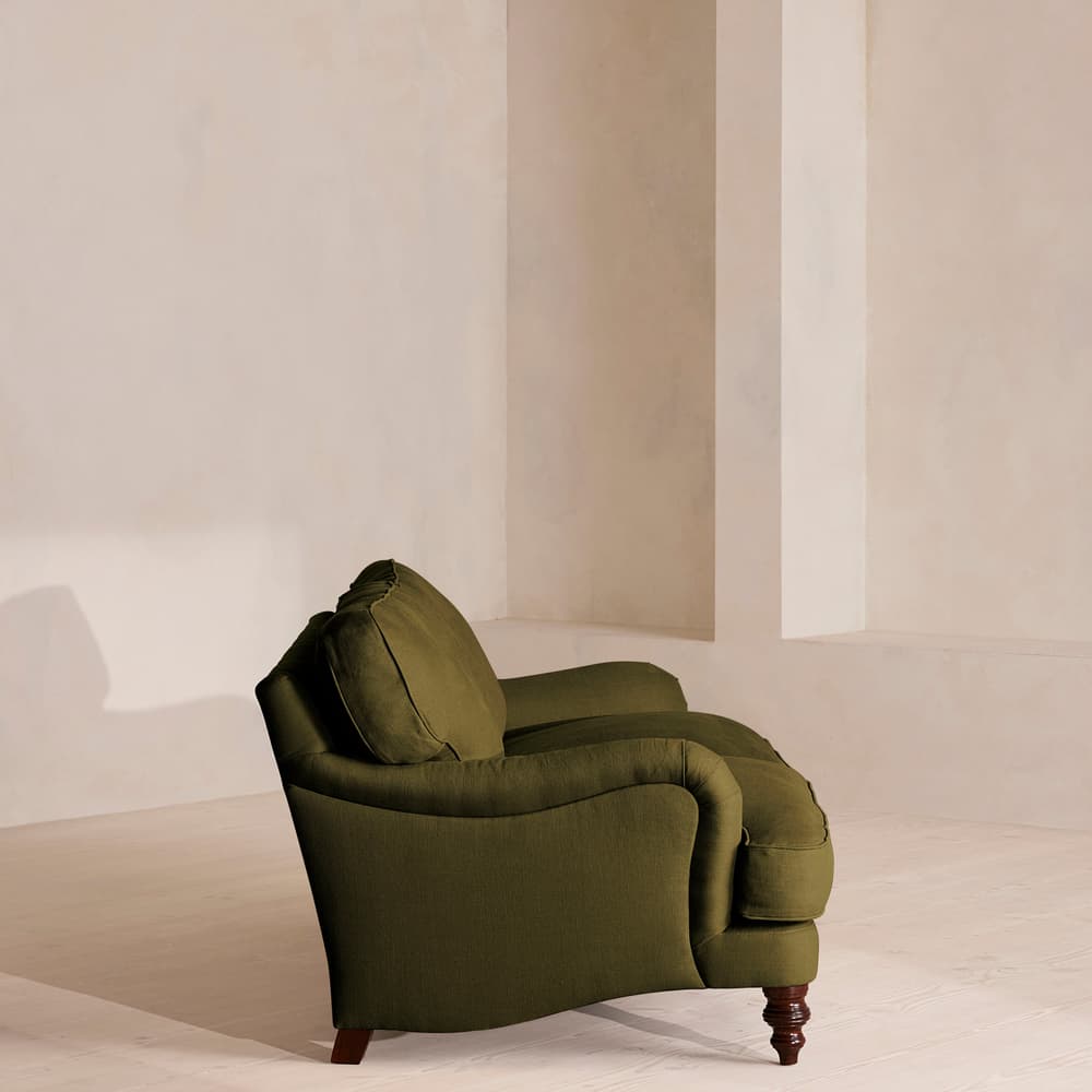 Arundel Three Seater Sofa - Linen - Olive - Images - Image 3