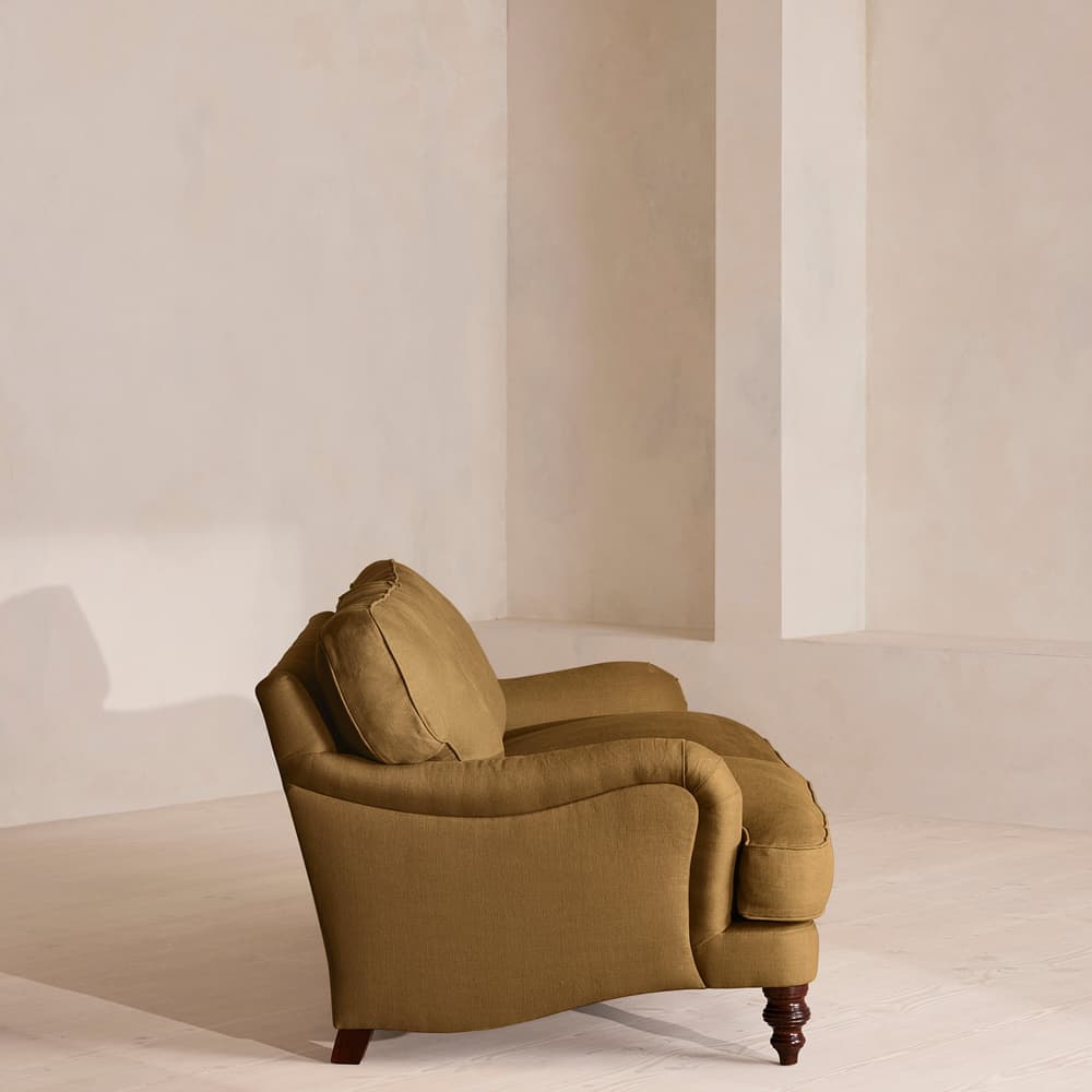 Arundel Three Seater Sofa - Linen - Ochre - Images - Image 3