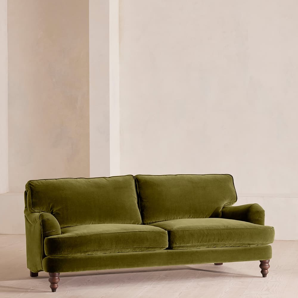 Arundel Three Seater Sofa - Velvet - Olive - Listing - Image 3