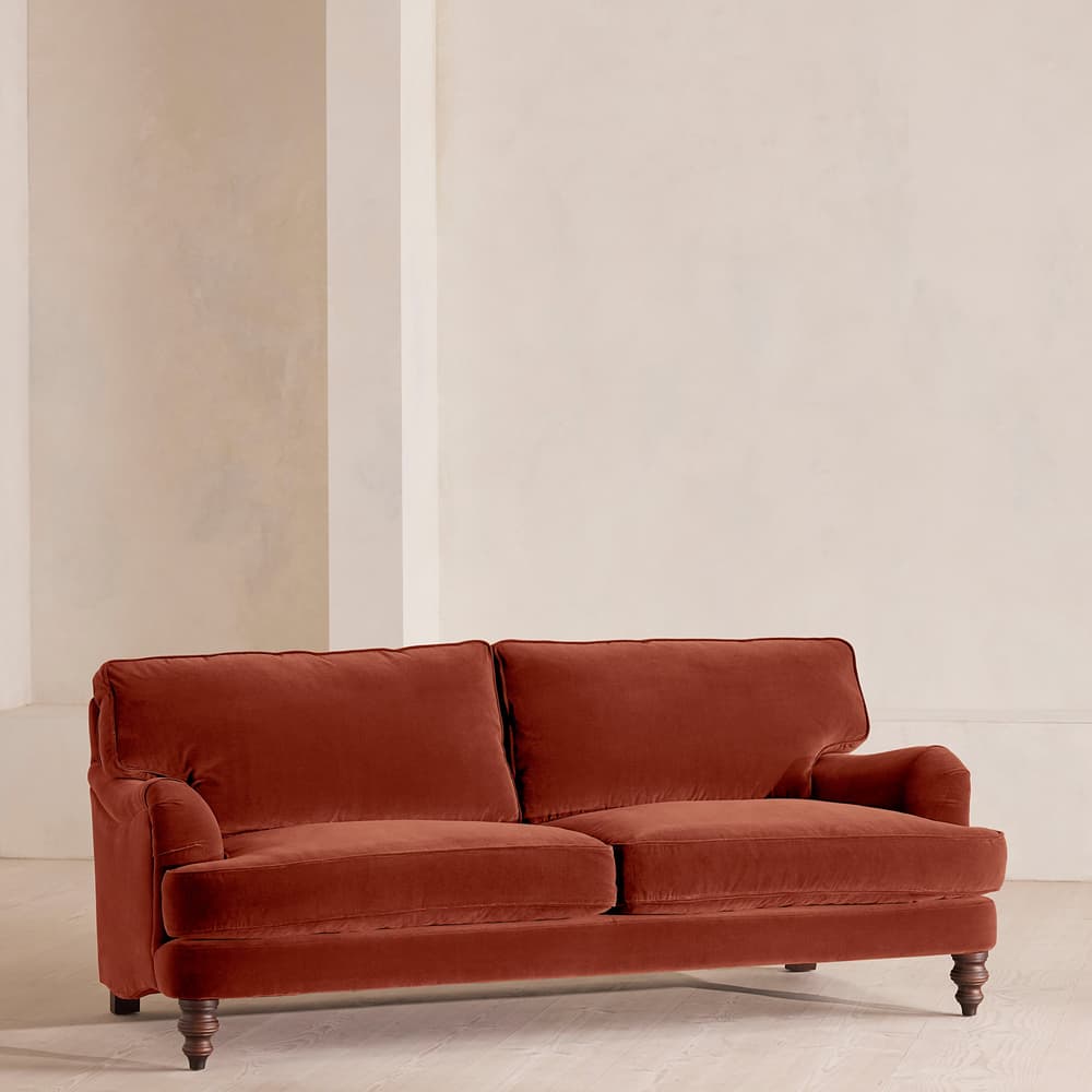 Arundel Three Seater Sofa - Velvet Rust - Listing - Image 3