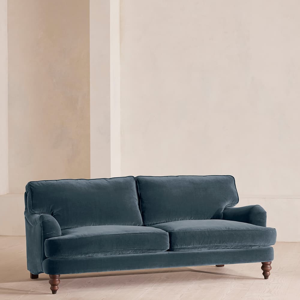 Arundel Three Seater Sofa - Velvet - Grey Blue - Listing - Image 3