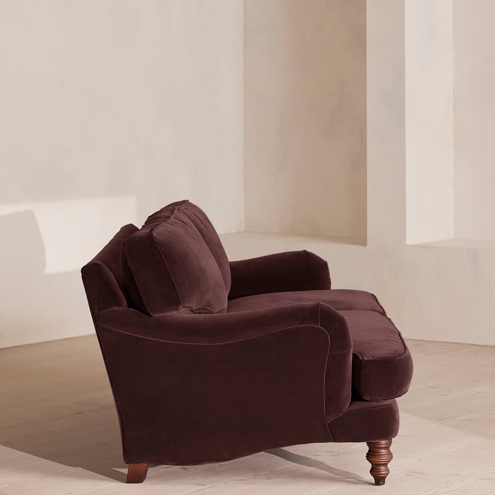 Arundel Three Seater Sofa - Velvet - Aubergine - Images - Image 3