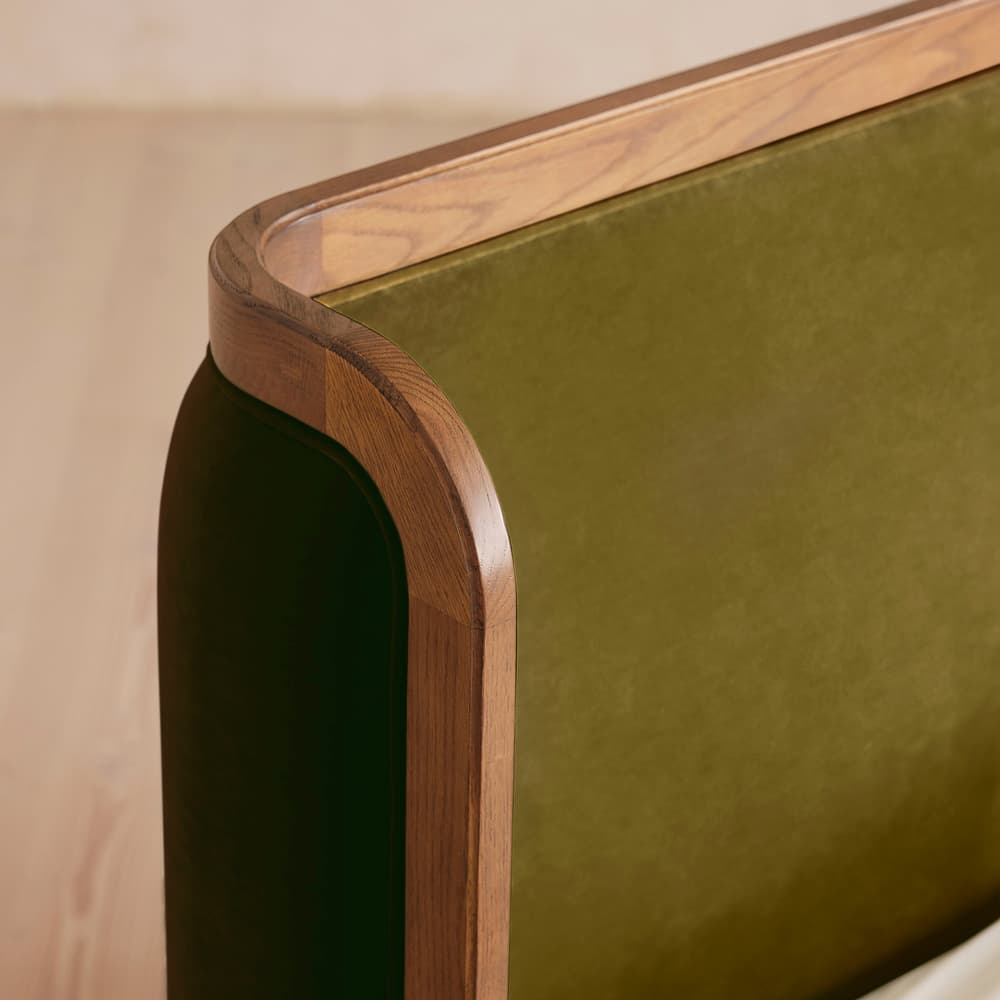 Belsa Bed - Light Oak - King - Velvet - Olive - US - Images - Image 3
