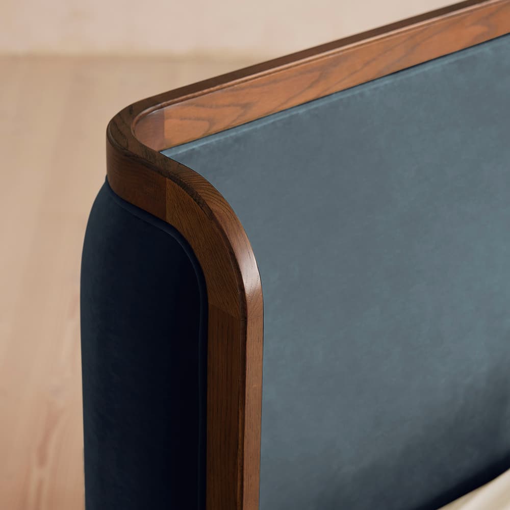 Belsa Bed - Double - Velvet - Grey Blue - Images - Image 3