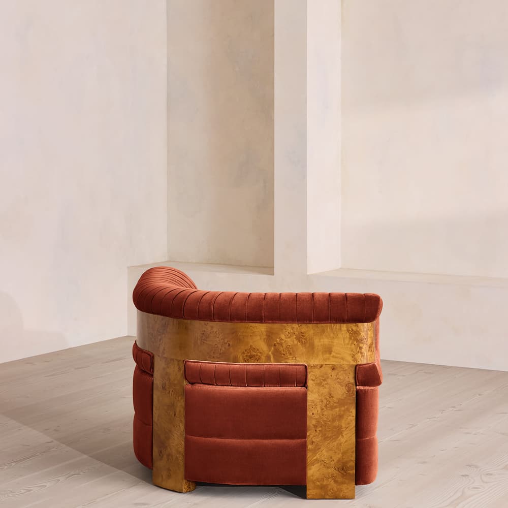 Caleb Sectional Sofa - Corner Module - Velvet - Rust - Dark Burl - US - Image 3