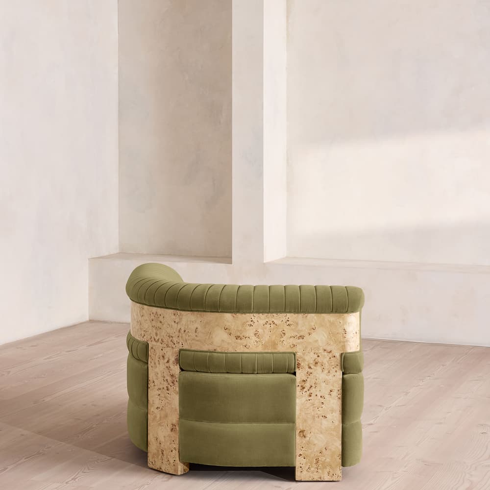 Caleb Modular Sofa - Corner Module - Velvet - Lichen - Blonde Burl - UK - Image 3