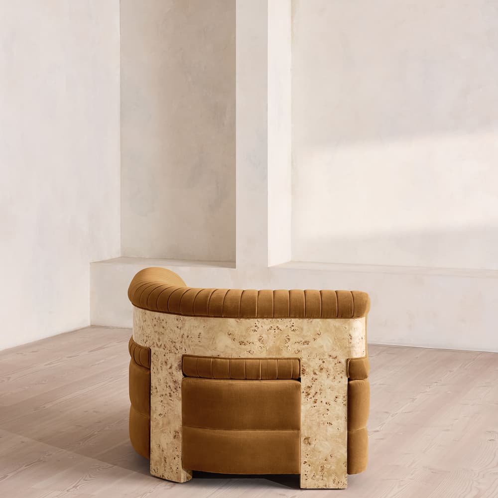 Caleb Modular Sofa - Corner Module - Velvet - Mustard - Blonde Burl - UK - Image 3