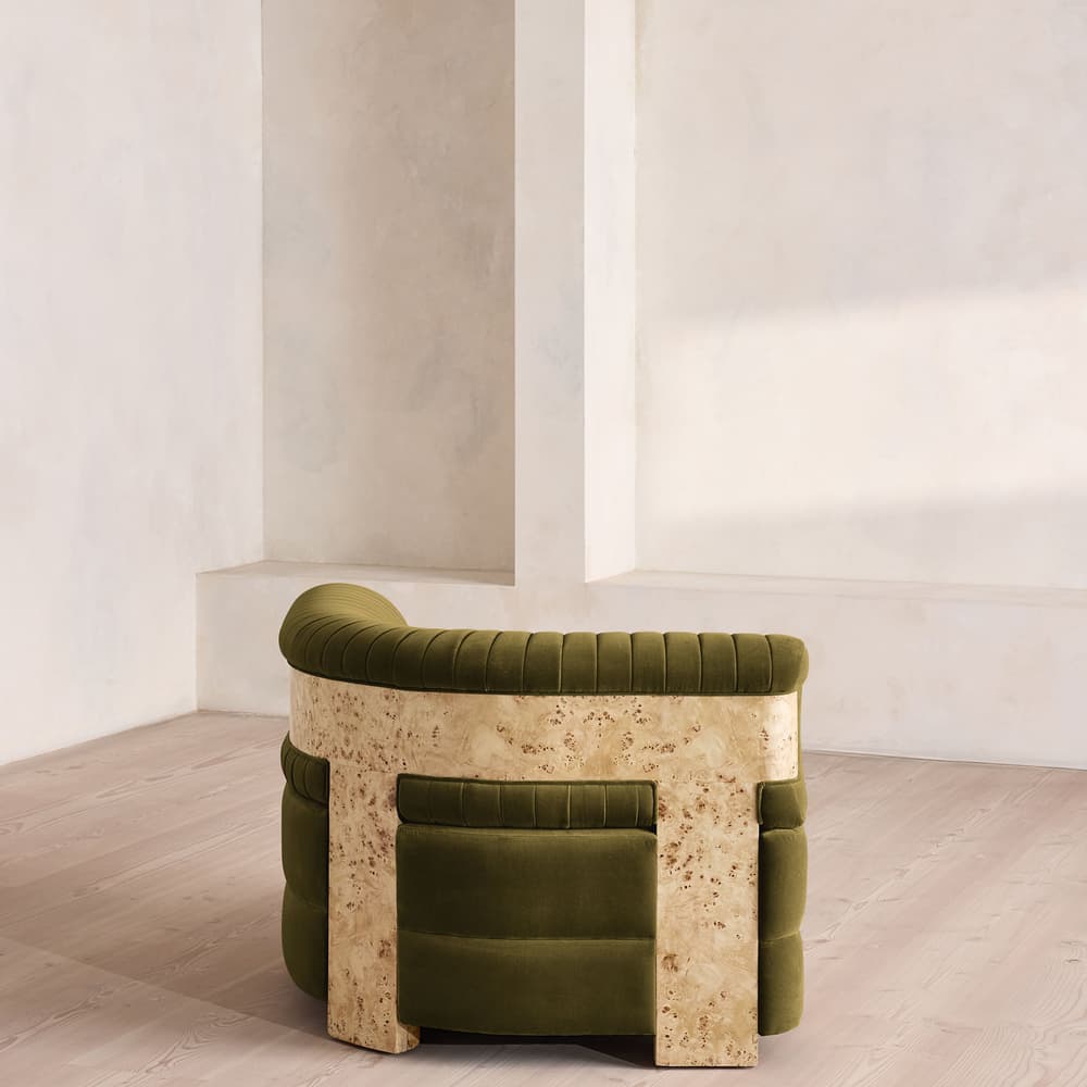 Caleb Modular Sofa - Corner Module - Velvet - Olive - Blonde Burl - UK - Image 3