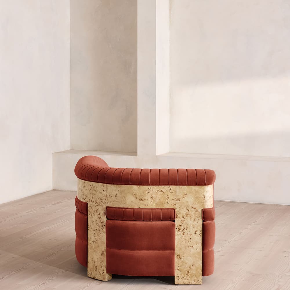 Caleb Modular Sofa - Corner Module - Velvet - Rust - Blonde Burl - UK - Image 3