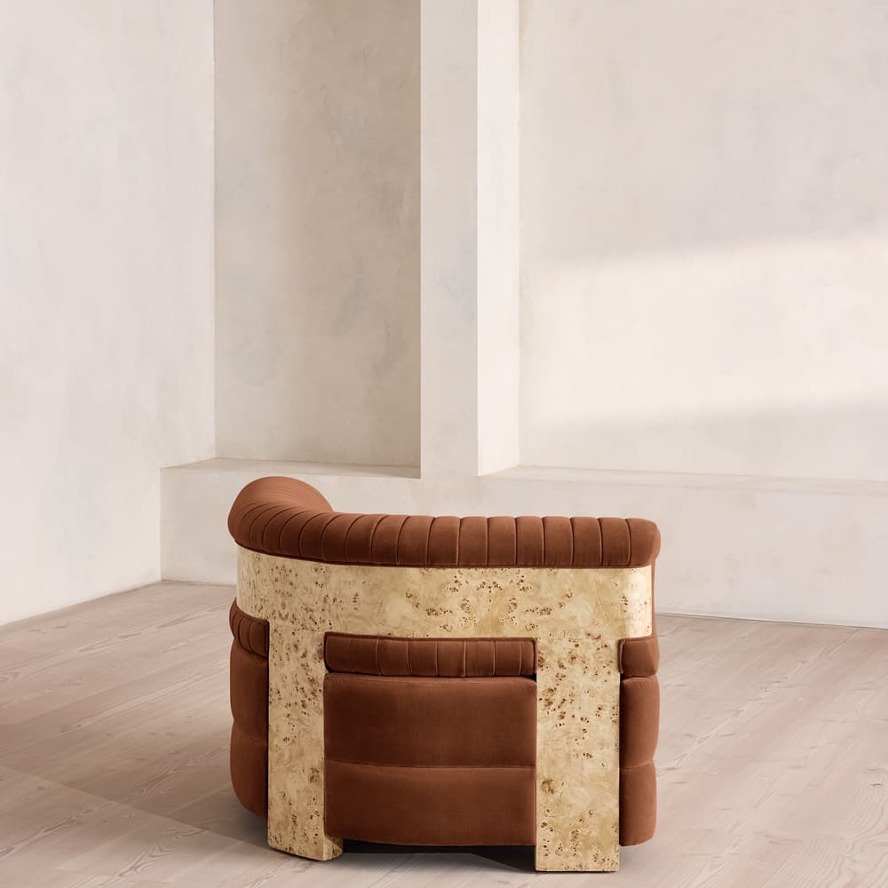 Caleb Modular Sofa - Corner Module - Velvet - Cinnamon - Blonde Burl - UK - Image 3