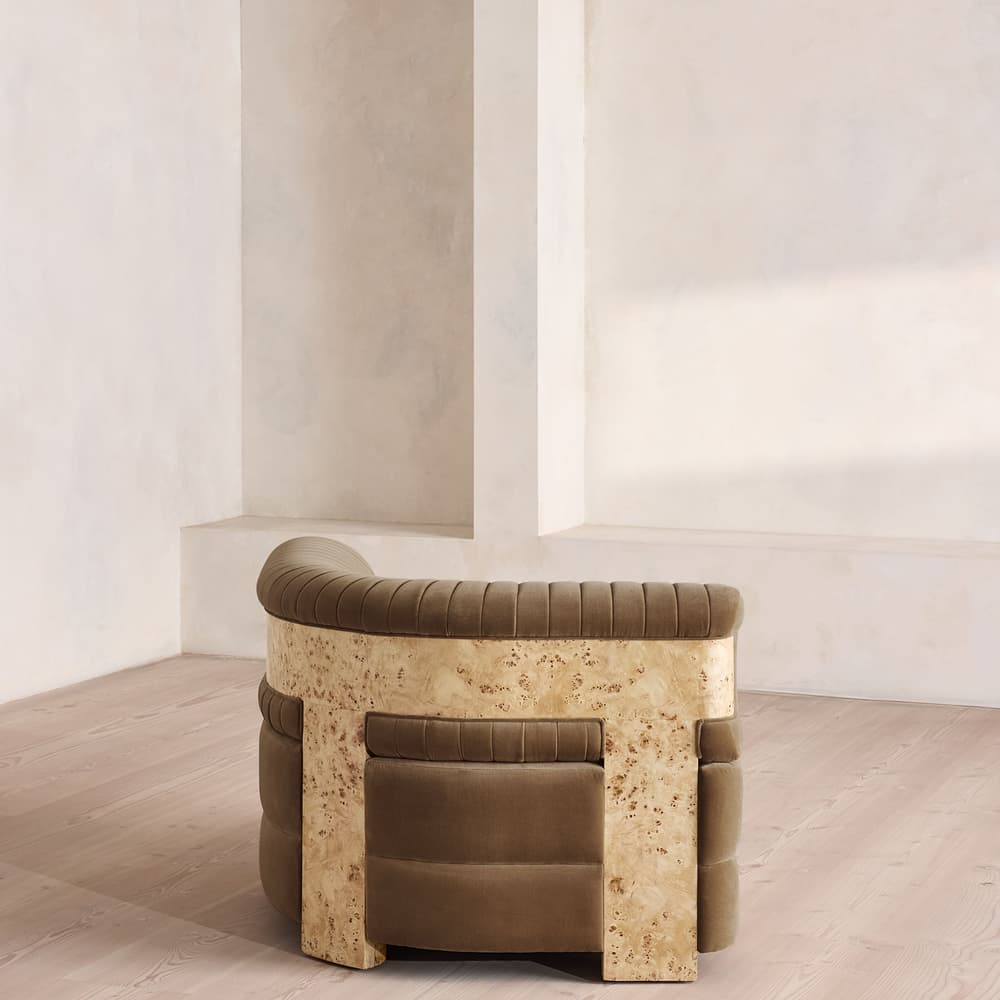 Caleb Modular Sofa - Corner Module - Velvet - Truffle - Blonde Burl - UK - Image 3
