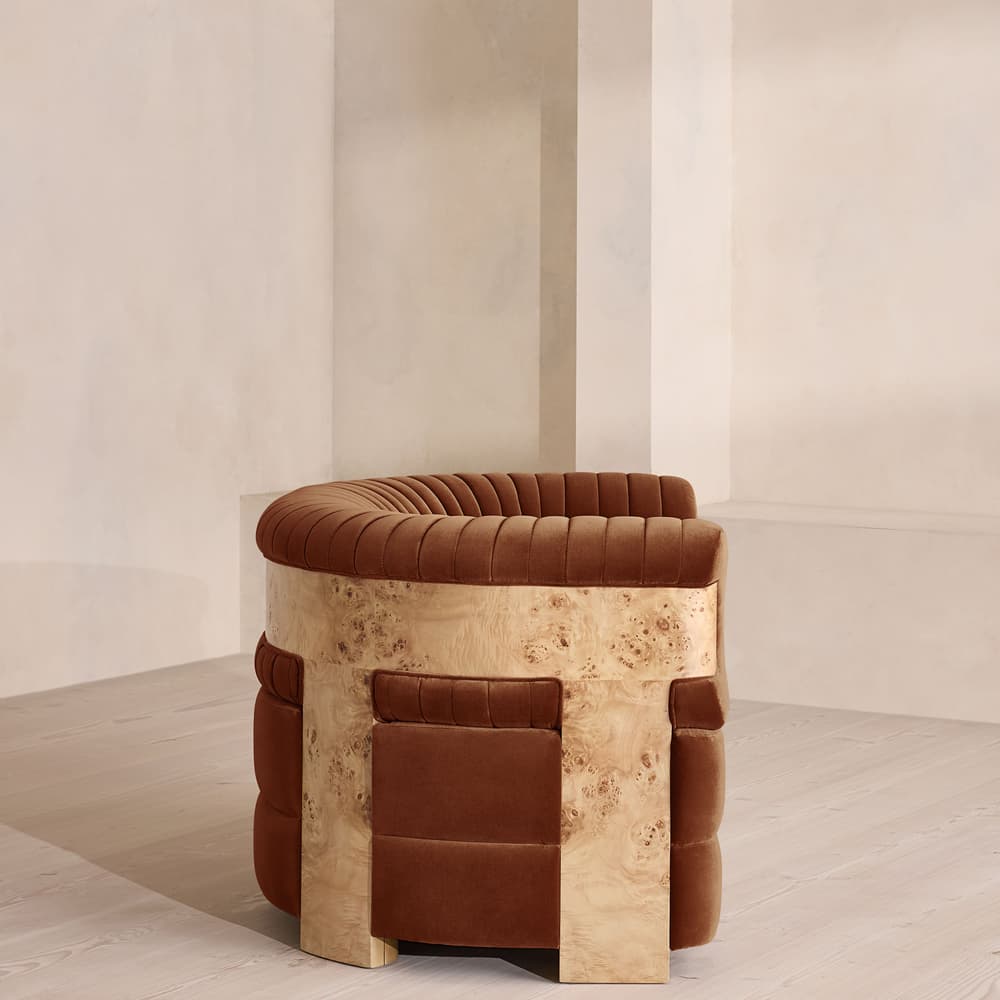 Caleb Armchair - Blonde Burl - Velvet - Cinnamon - US - Images - Image 3