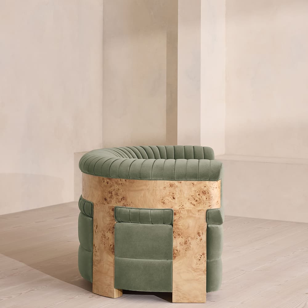 Caleb Armchair - Blonde Burl - Velvet - Seafoam - UK - Images - Image 3