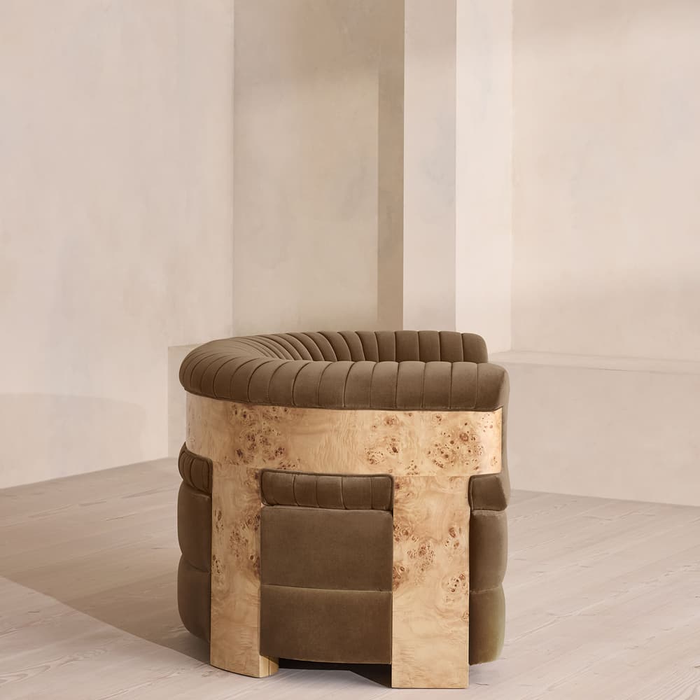 Caleb Armchair - Blonde Burl - Velvet - Truffle - UK - Images - Image 3