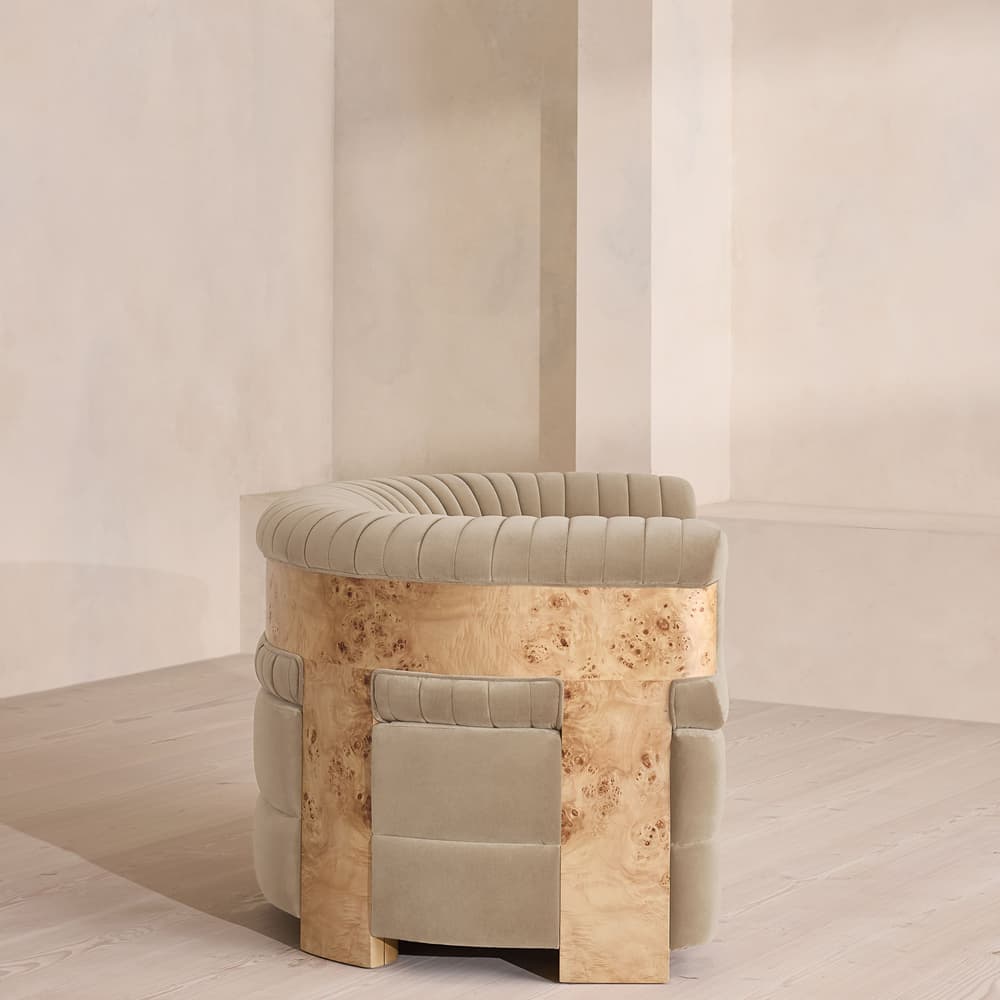 Caleb Armchair - Blonde Burl - Velvet - Oyster - US - Images - Image 3