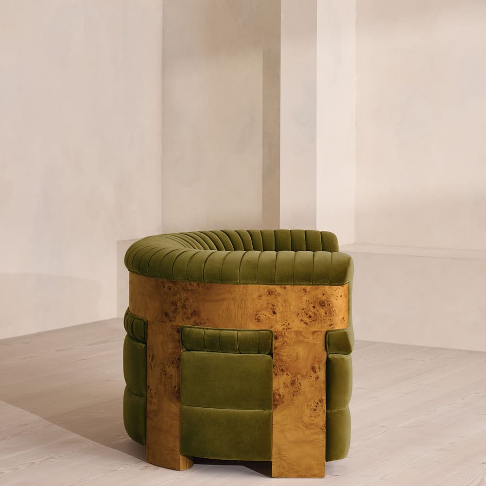 Caleb Armchair - Dark Burl - Velvet - Olive - UK - Images - Image 3