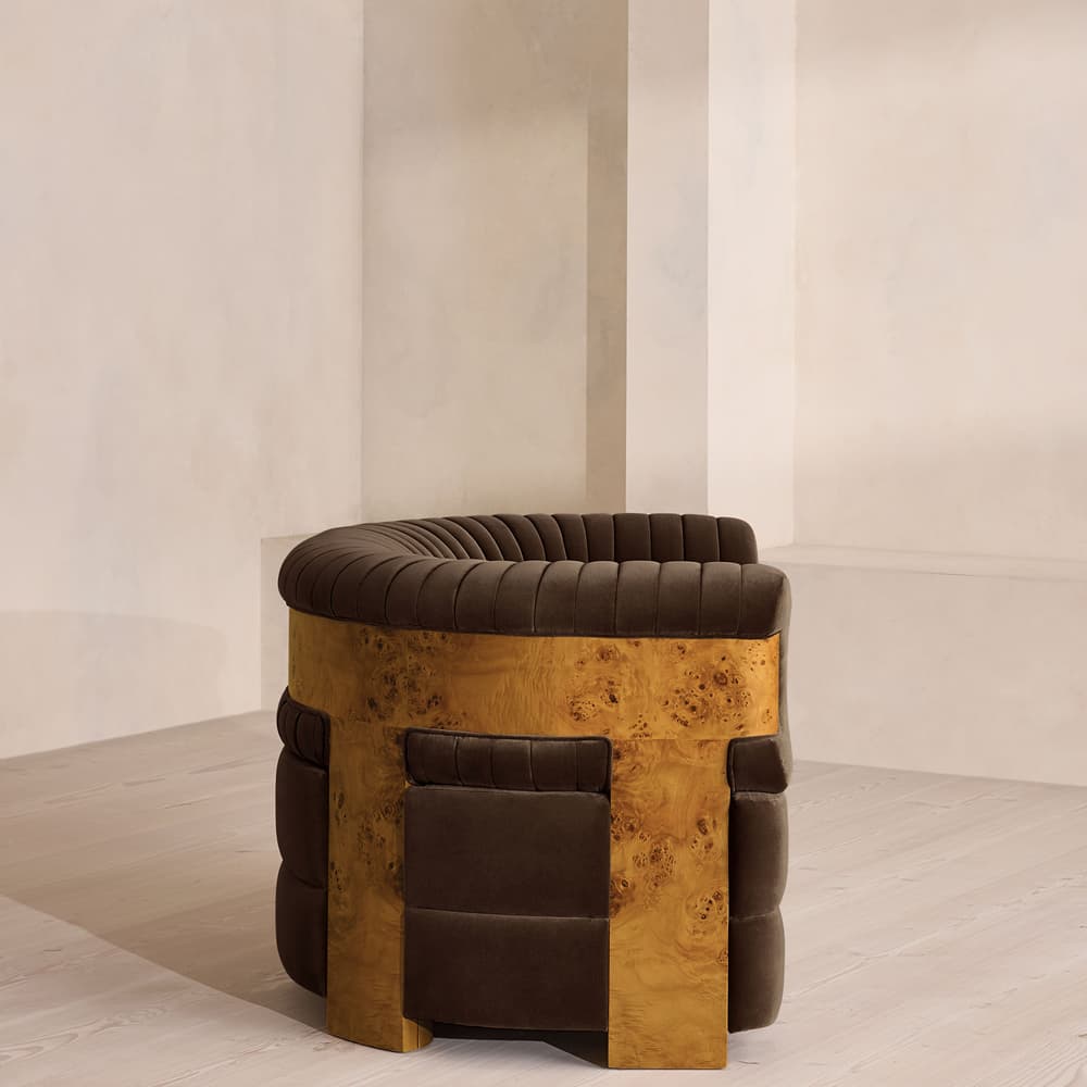 Caleb Armchair - Dark Burl - Velvet - Chocolate - UK - Images - Image 3