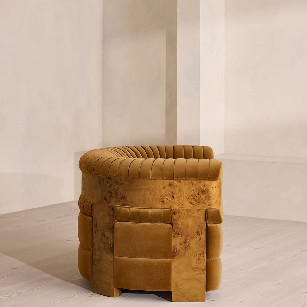 Caleb Armchair - Dark Burl - Velvet - Mustard - UK - Images - Image 3