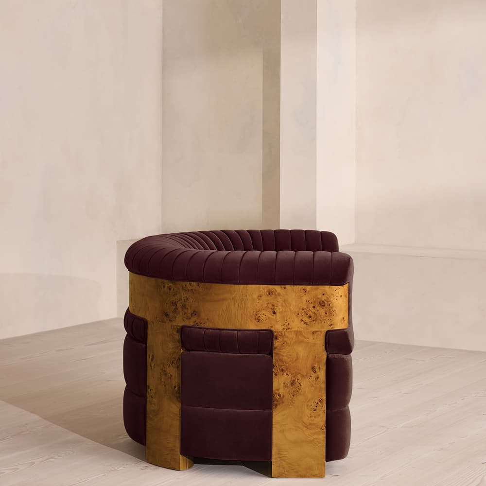 Caleb Armchair - Dark Burl - Velvet - Aubergine - UK - Images - Image 3