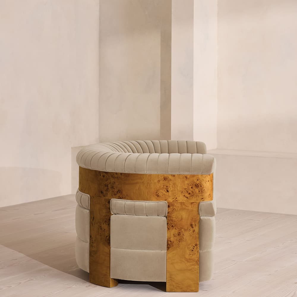 Caleb Armchair - Dark Burl - Velvet - Oyster - UK - Images - Image 3