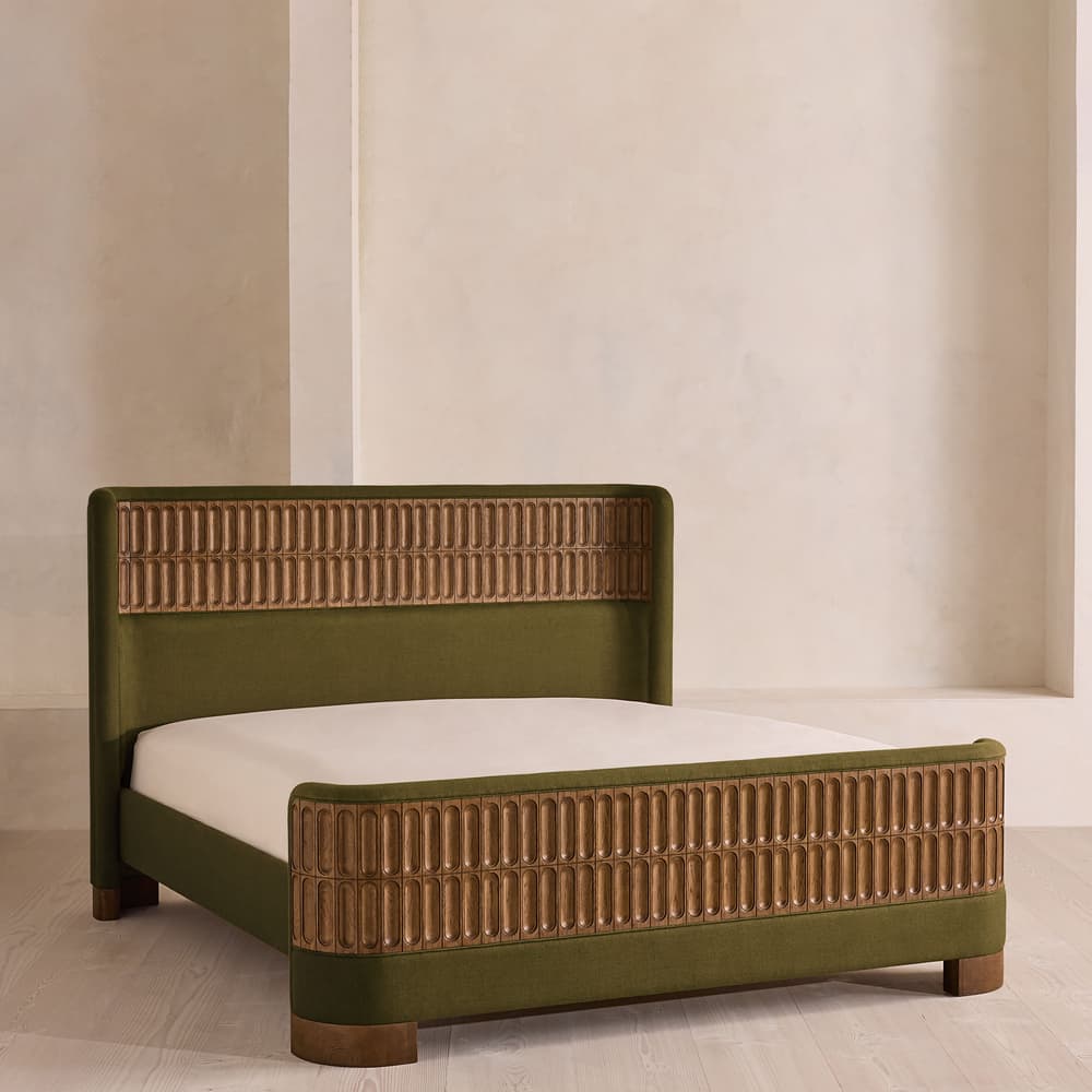 Devon Bed - King - Linen - Olive - Listing - Image 3