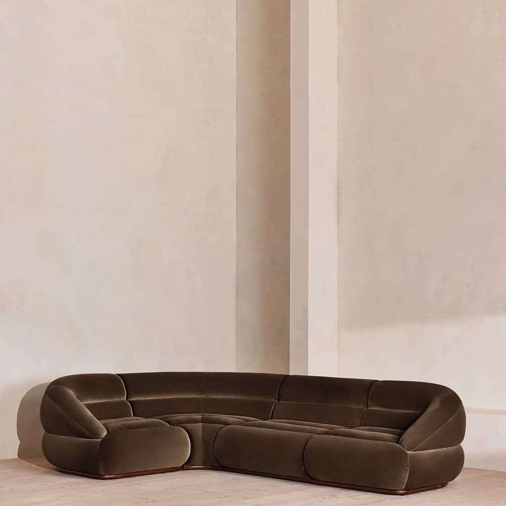 Edison Modular Sofa - L-Shape Sofa - Velvet - Chocolate UK - Listing - Image 3