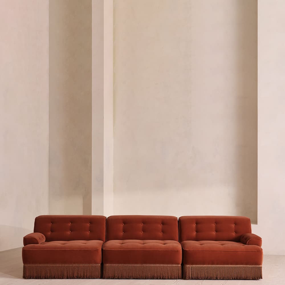 Elowen Sectional Sofa - Four Seater - Velvet - Rust US - Listing - Image 3