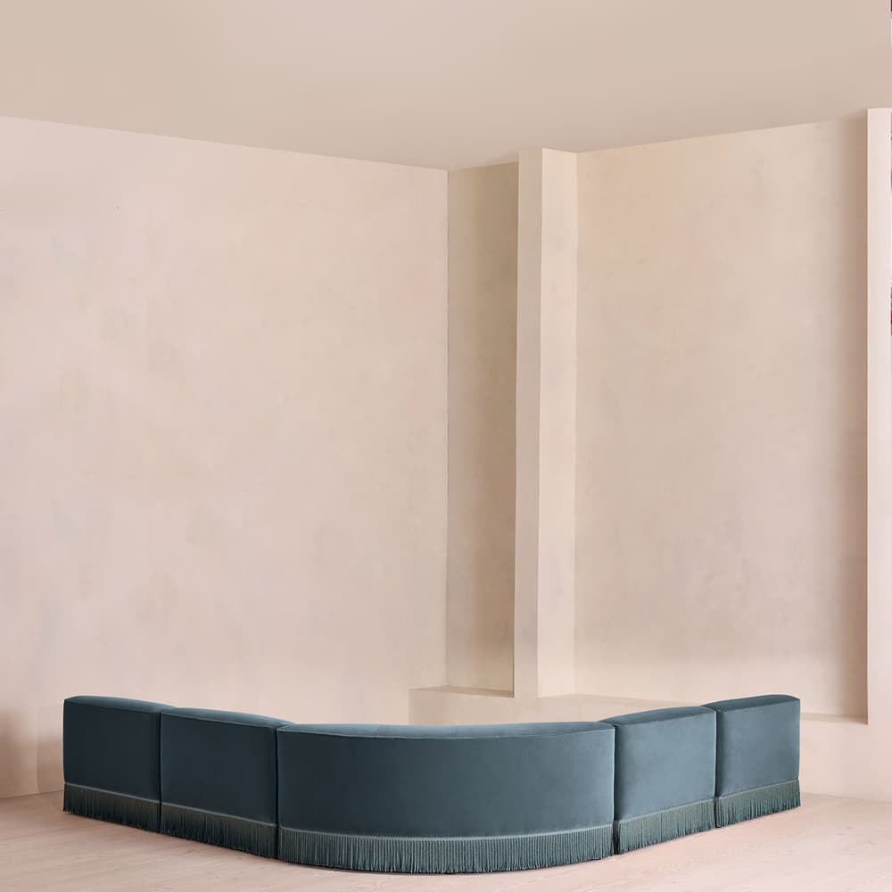 Elowen Sectional Sofa - Corner Sofa - Velvet - Grey Blue US - Images - Image 3