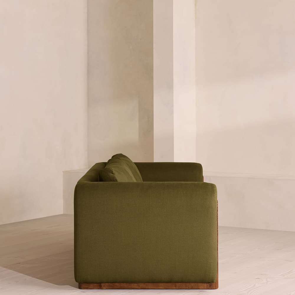Farrell Three Seater Sofa - Linen - Olive - UK - Images - Image 3