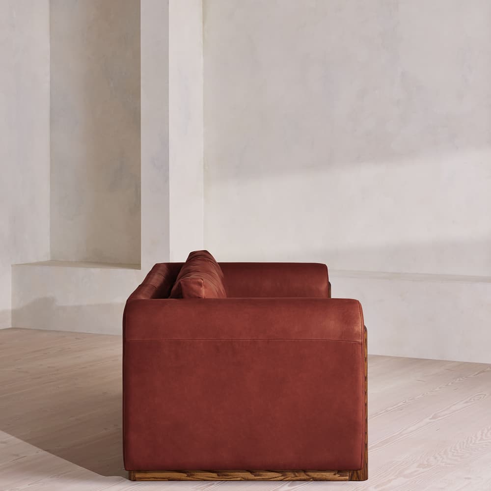 Farrell Three Seater Sofa - Leather - Sangria - UK - Images - Image 3