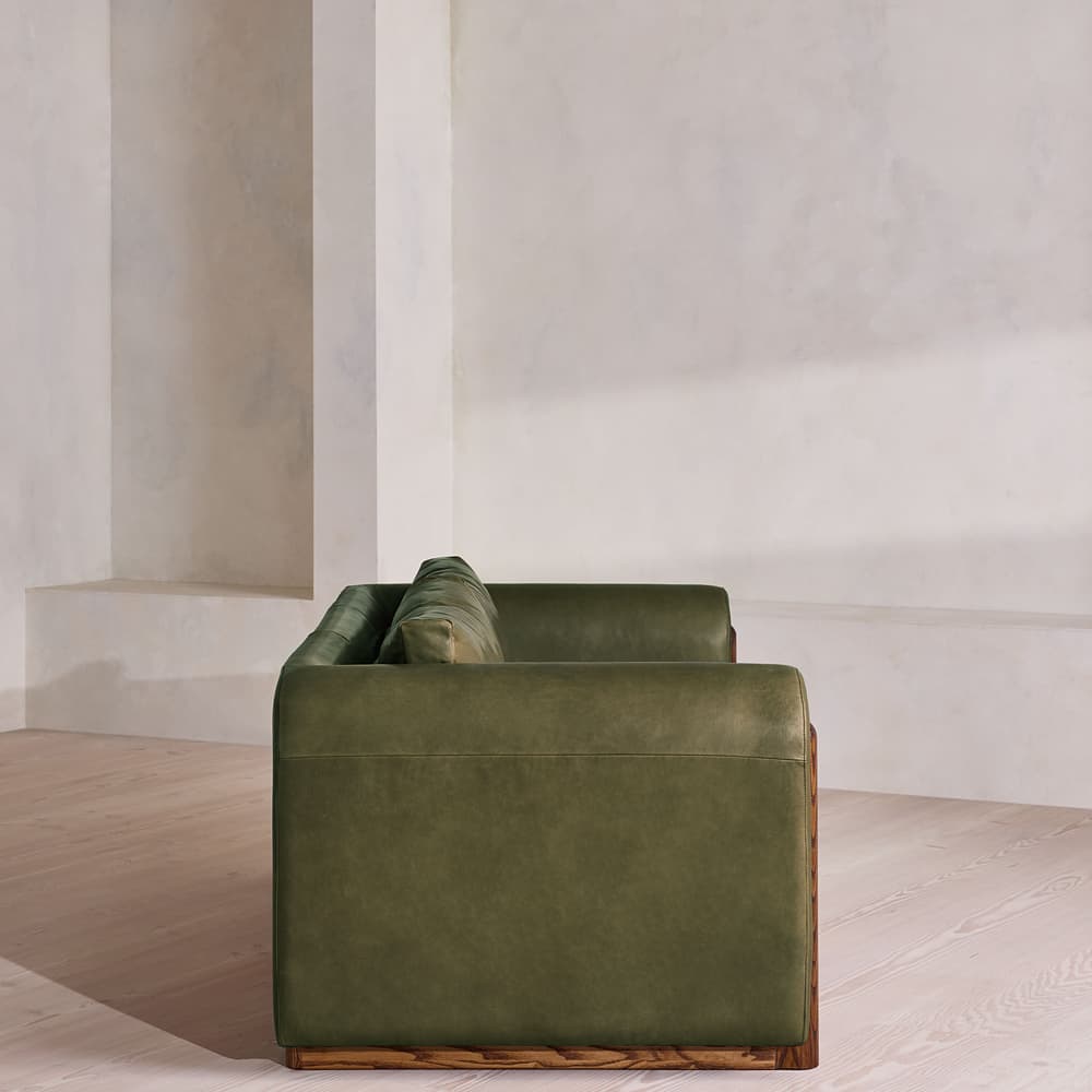 Farrell Three Seater Sofa - Leather - Moss - UK - Images - Image 3