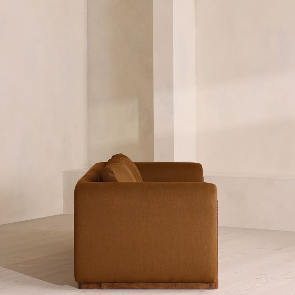 Farrell Three Seater Sofa - Linen - Terracotta - UK - Images - Image 3