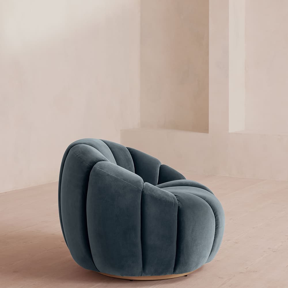 Garret Armchair - Velvet - Grey Blue - Images - Image 3