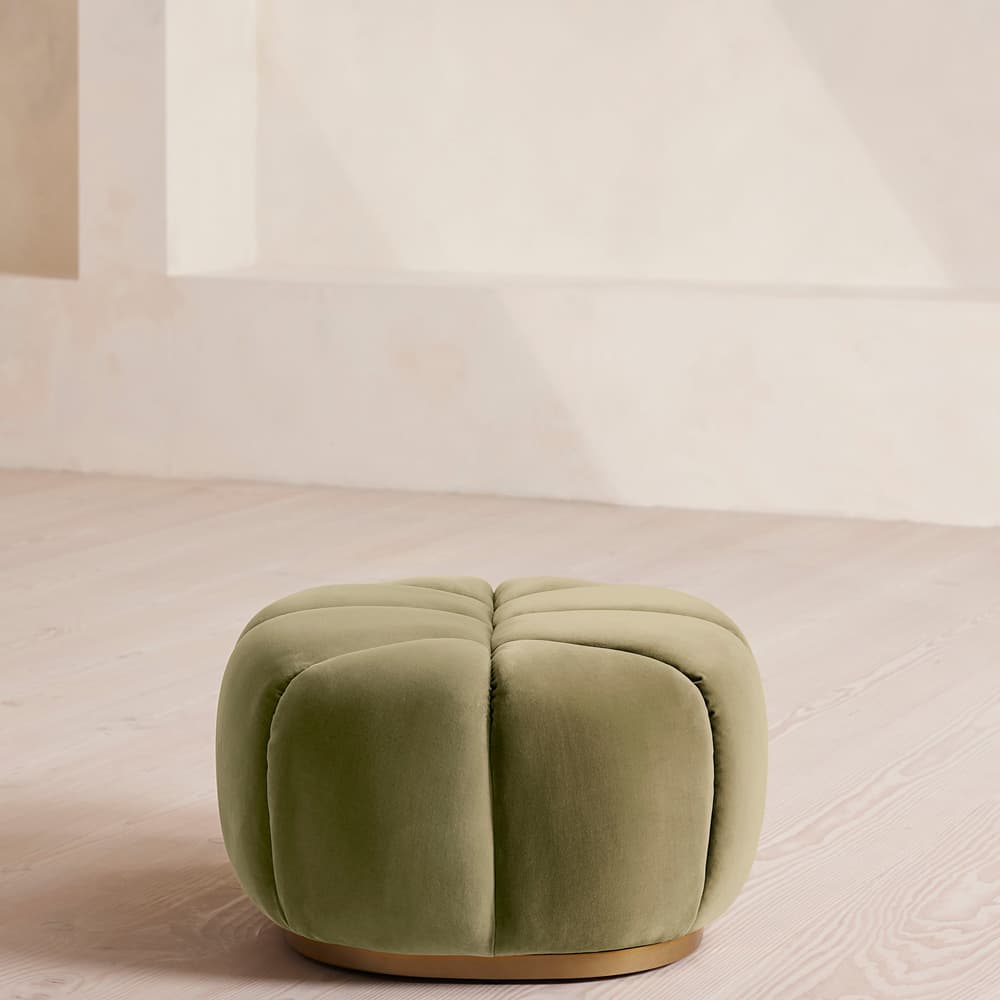 Garret Footstool - Velvet ,Lichen - Images - Image 3