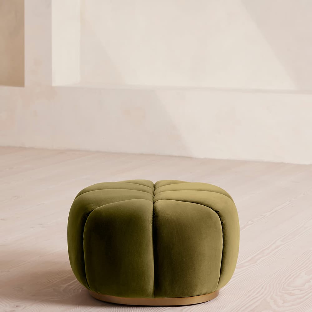 Garret Footstool - Velvet Olive - US - Images - Image 3