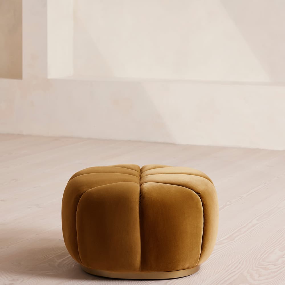 Garret Footstool - Velvet - Mustard - US - Images - Image 3