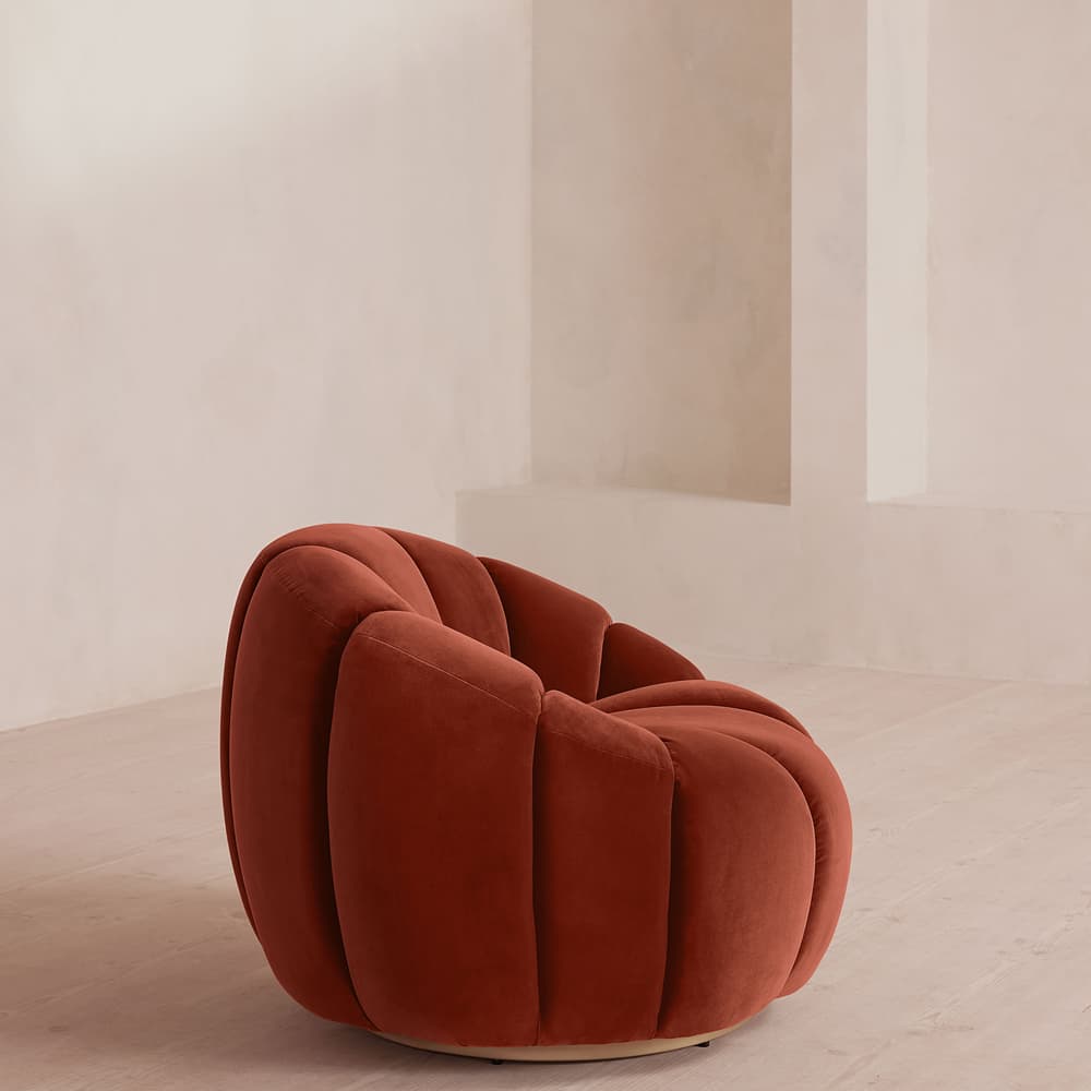 Garret Armchair - Velvet - Rust - US - Images - Image 3