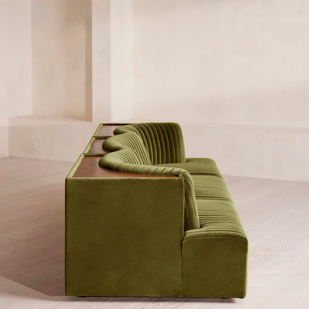 Hamish Modular Sofa - Four Seater - Velvet - Olive - Images - Image 3