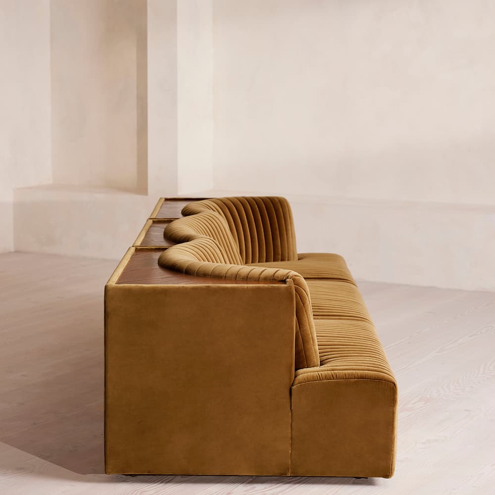 Hamish Sectional Sofa - Four Seater - Velvet - Mustard - US - Images - Image 3