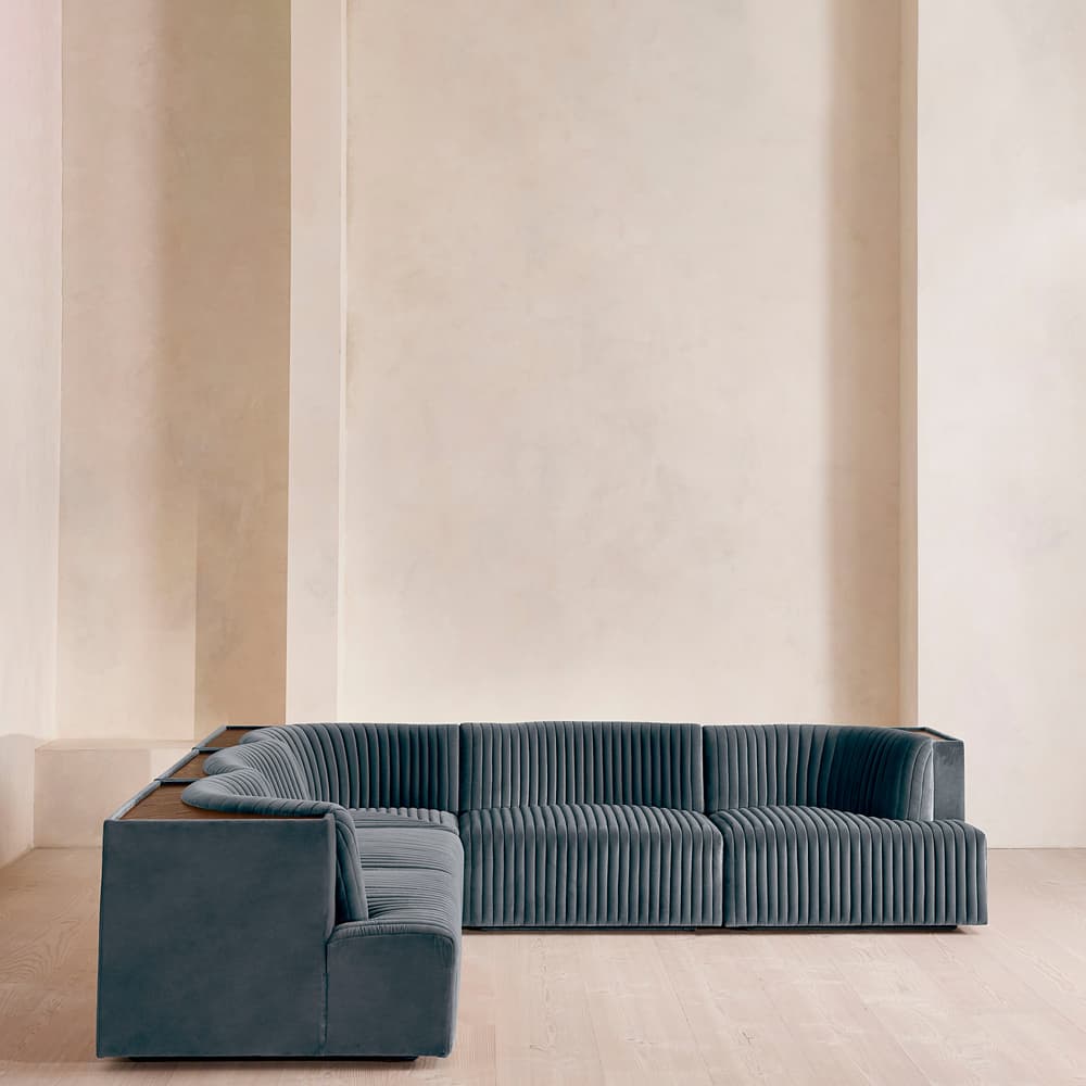 Hamish Modular Sofa - Corner Sofa - Velvet - Grey Blue - Images - Image 3