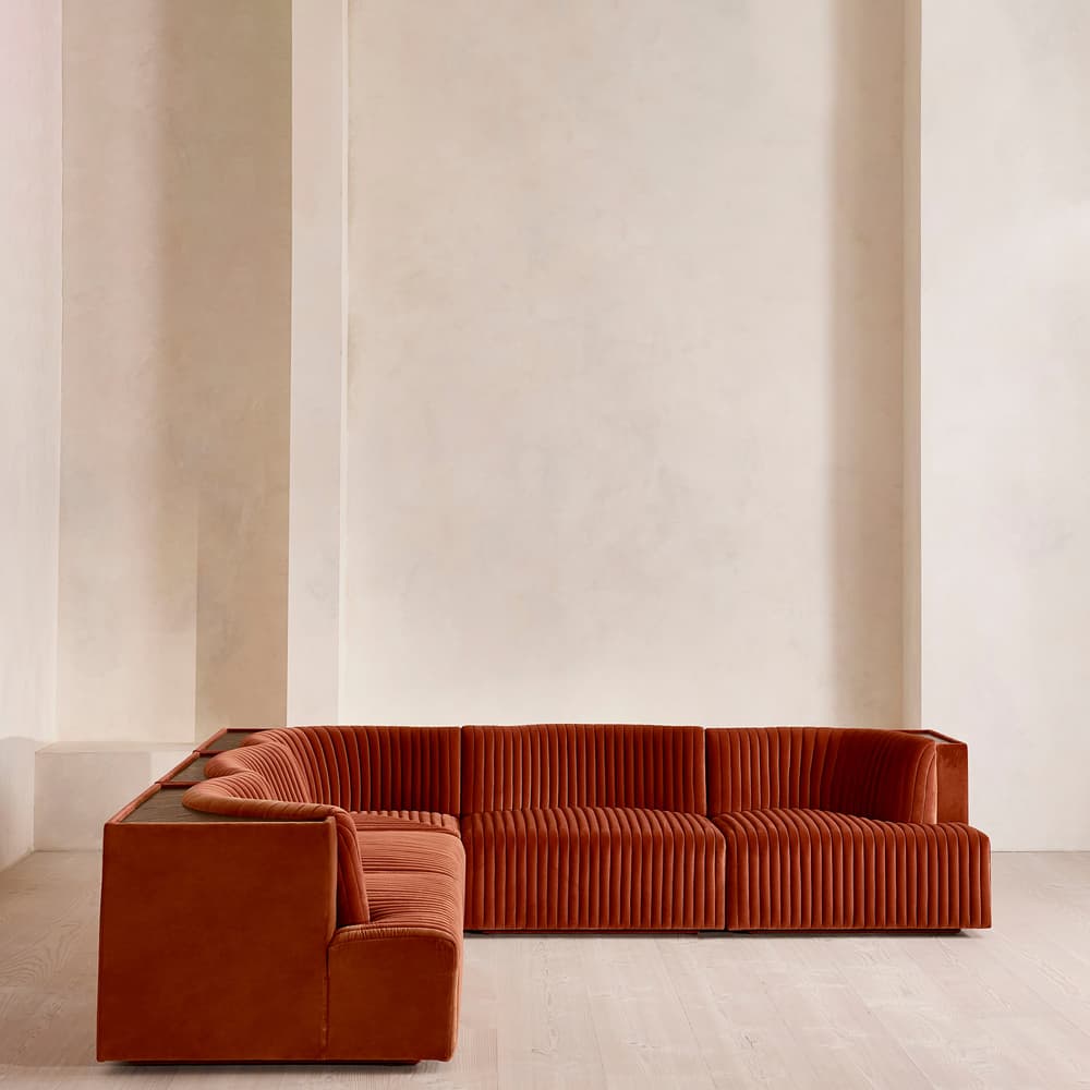 Hamish Modular Sofa - Corner Sofa - Velvet - Rust - Images - Image 3