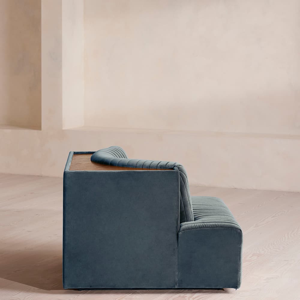 Hamish Modular Sofa - Left Arm Module - Velvet - Grey Blue - Image 3