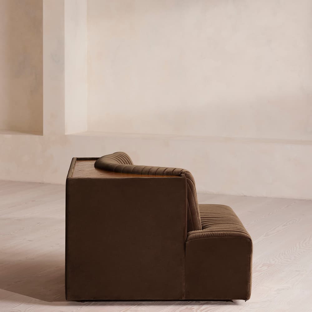 Hamish Modular Sofa - Left Arm Module - Velvet - Chocolate - Image 3