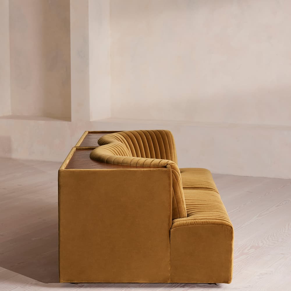 Hamish Modular Sofa - Three Seater - Velvet - Mustard - Images - Image 3