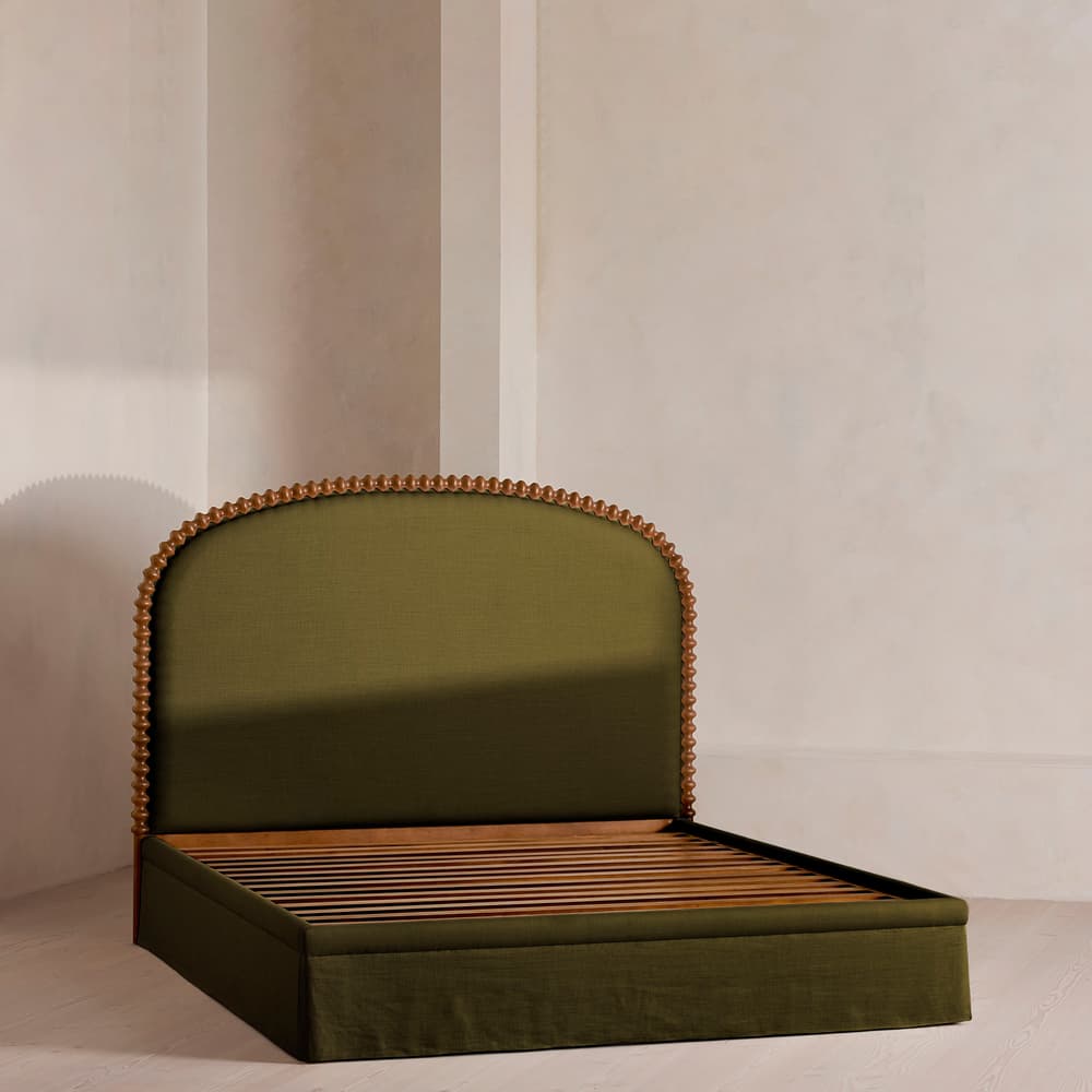 Mika Bed - King - Linen - Olive - Images - Image 3