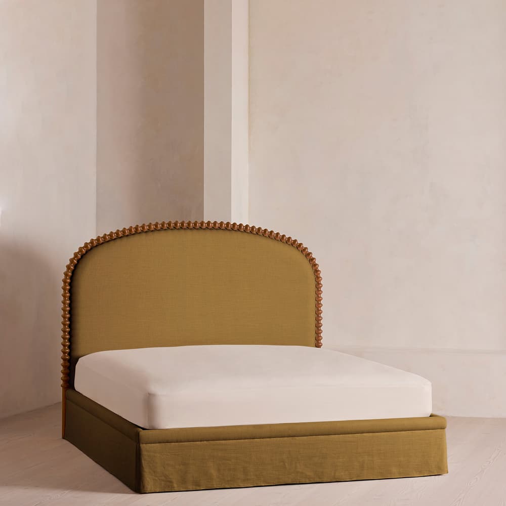 Mika Bed - King - Linen - Ochre - Listing - Image 3