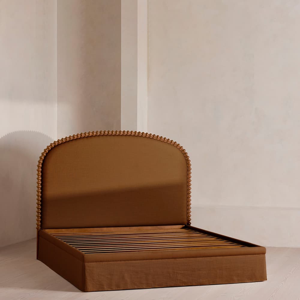 Mika Bed - King - Linen - Terracotta - UK - Images - Image 3