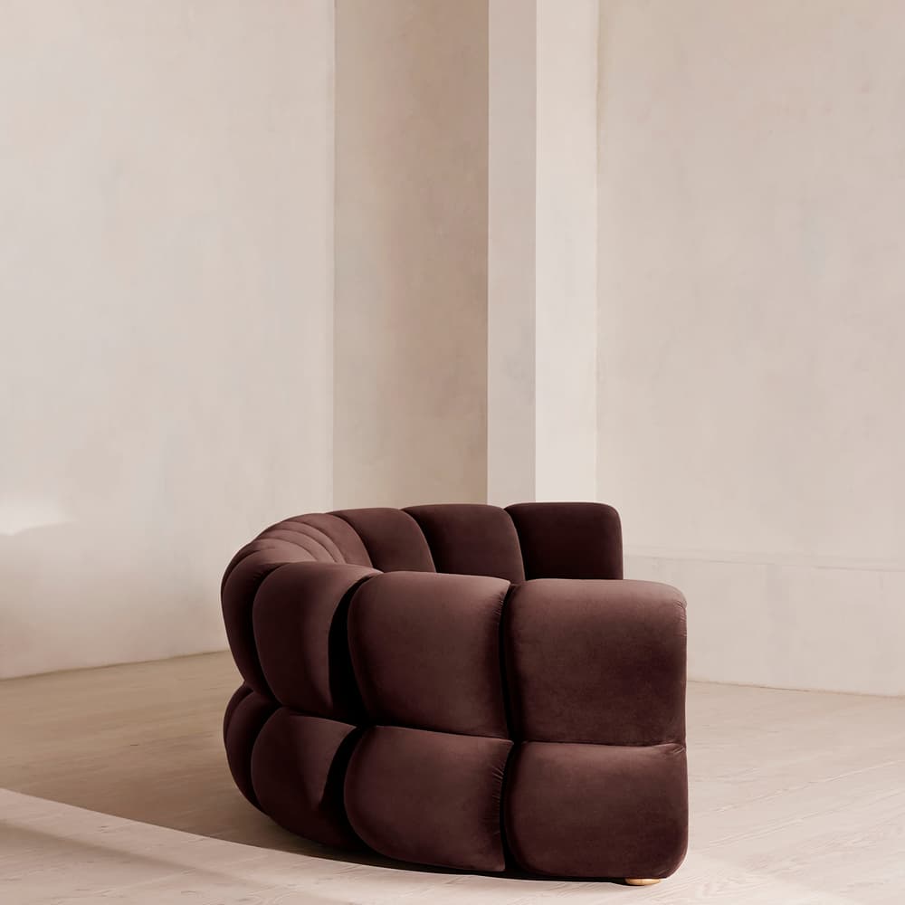 Noelle Modular Curved Sofa - Six Seater - Velvet - Aubergine - UK - Images - Image 3