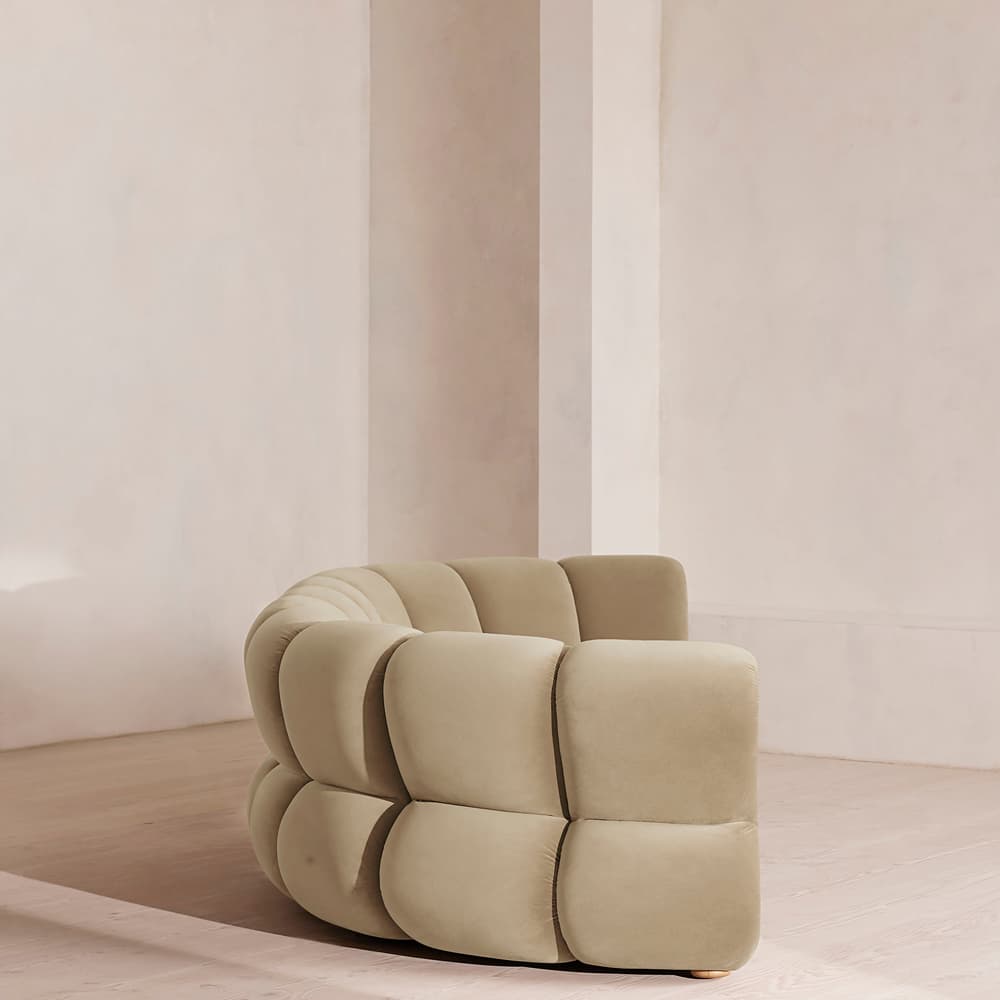 Noelle Modular Curved Sofa - Six Seater - Velvet - Oyster - UK - Images - Image 3