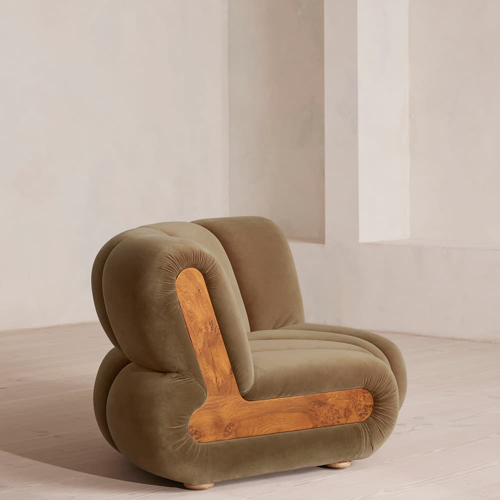 Noelle Sectional Curved Armchair - Velvet - Truffle - US - Images - Image 3